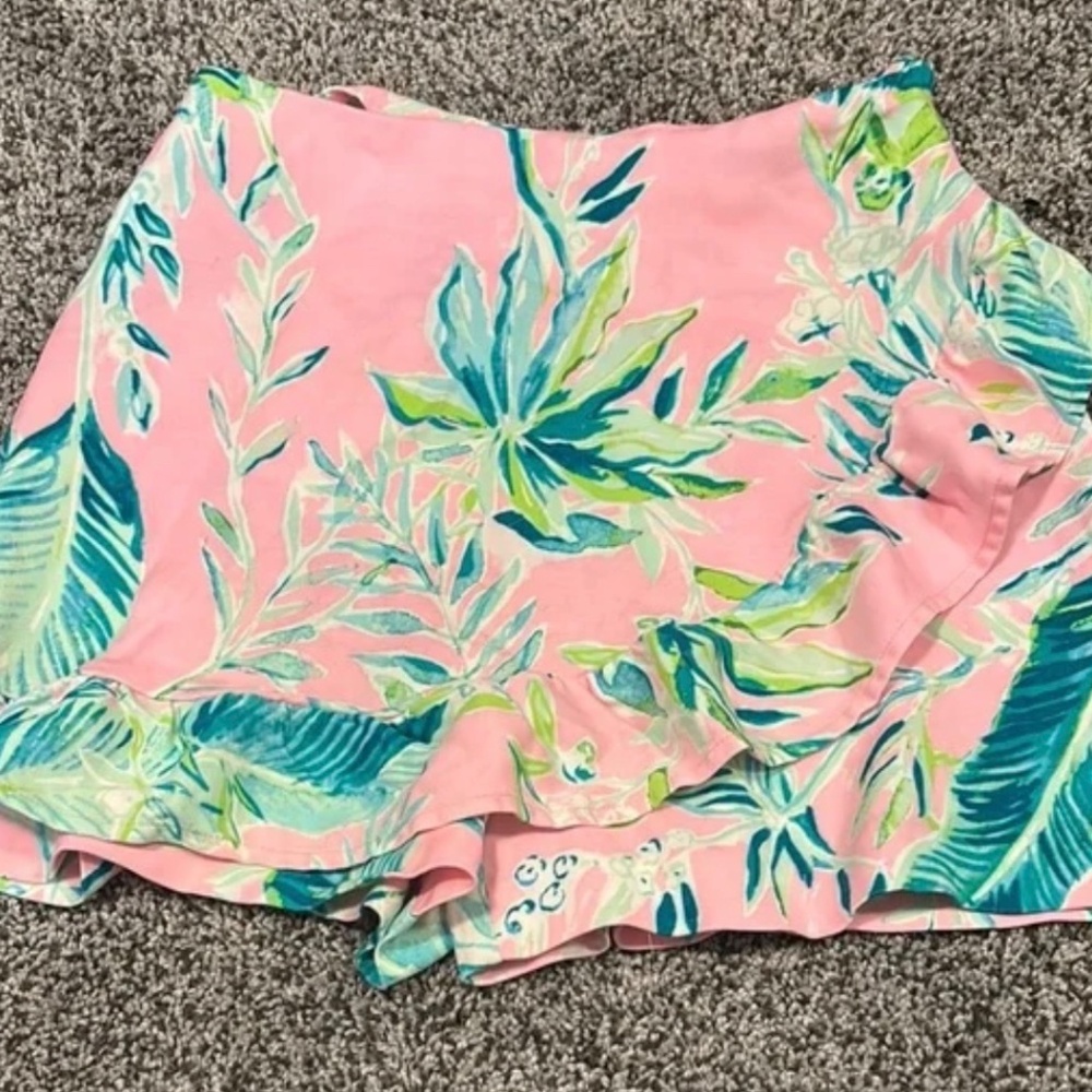 Lilly Pulitzer Faye Skort Coral Reef Chimpoiserie Tropical Palm Leaf Monkey 00